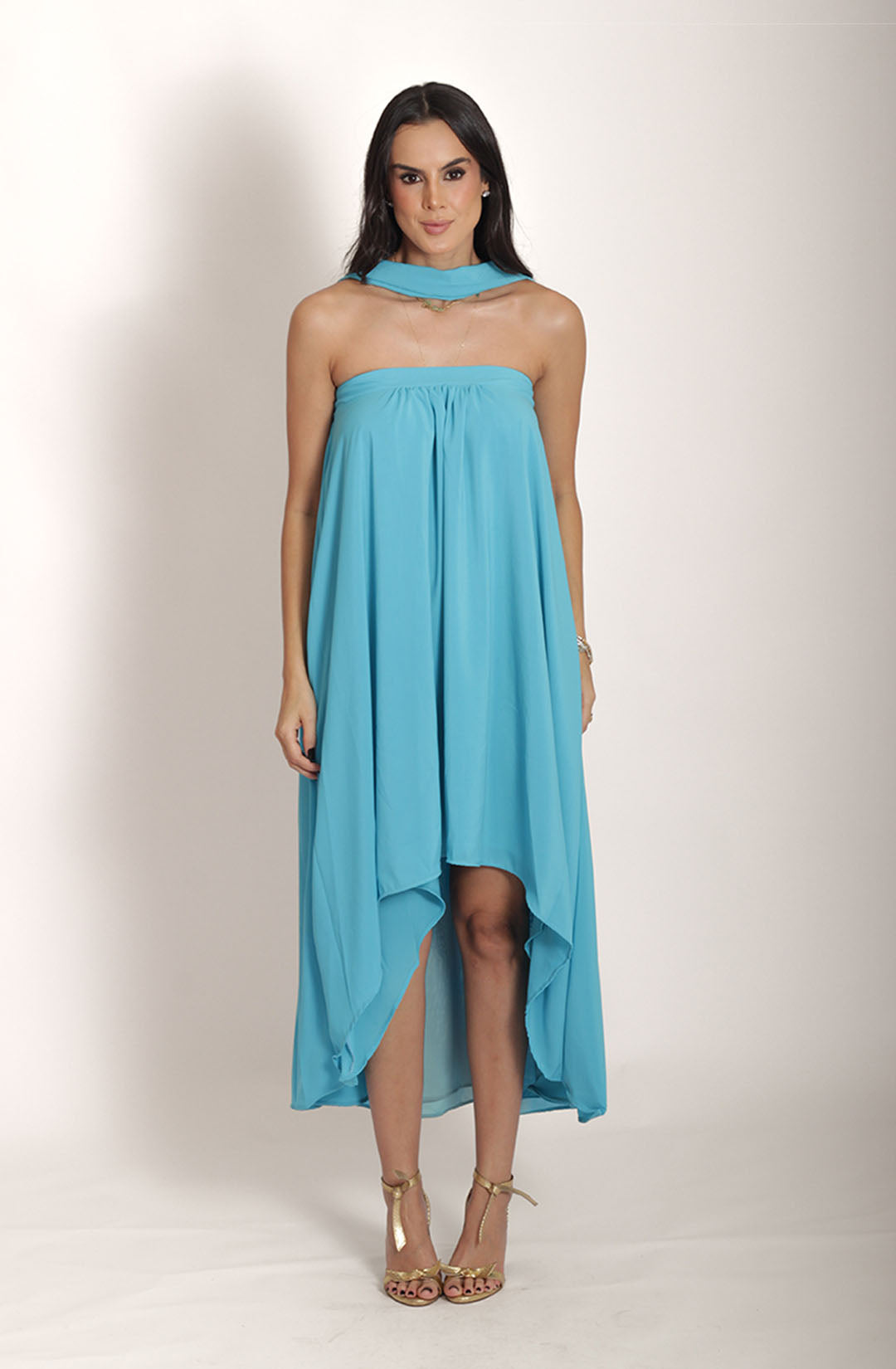 Vestido Sara - Azul Turquesa