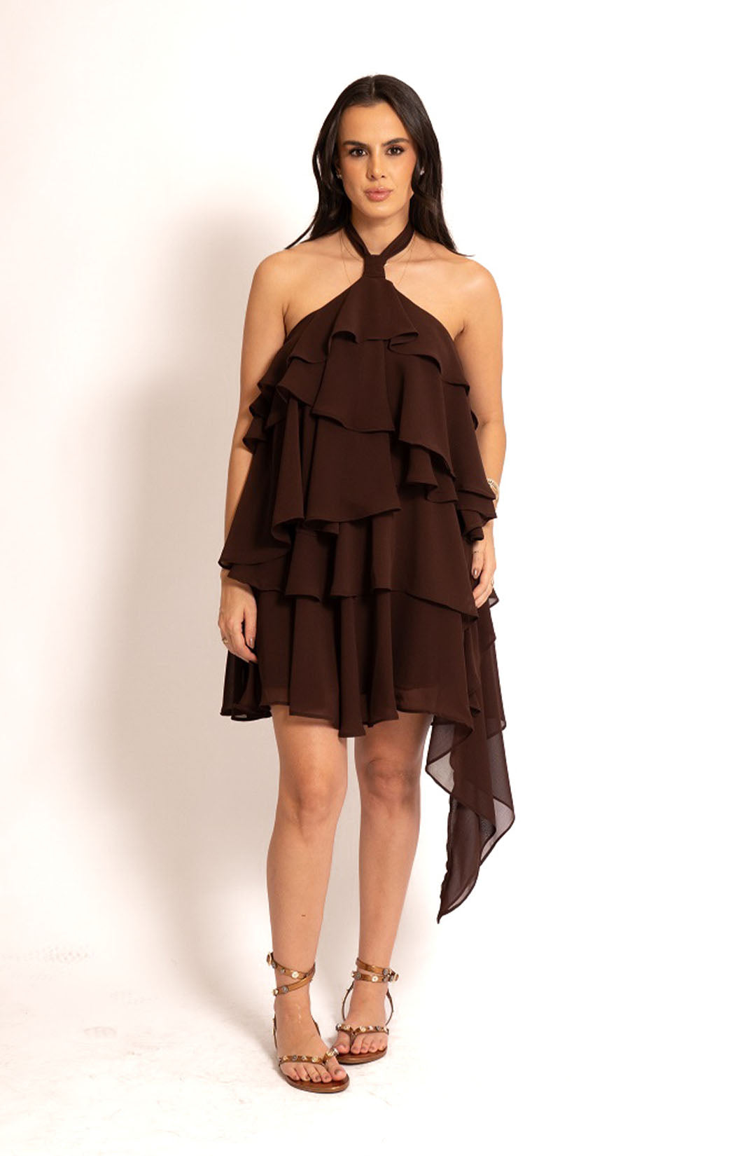 Vestido Thália - Marrom Escuro